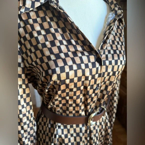 EUC Abercrombie & Fitch geometric pattern shirt dress - Picture 5 of 9